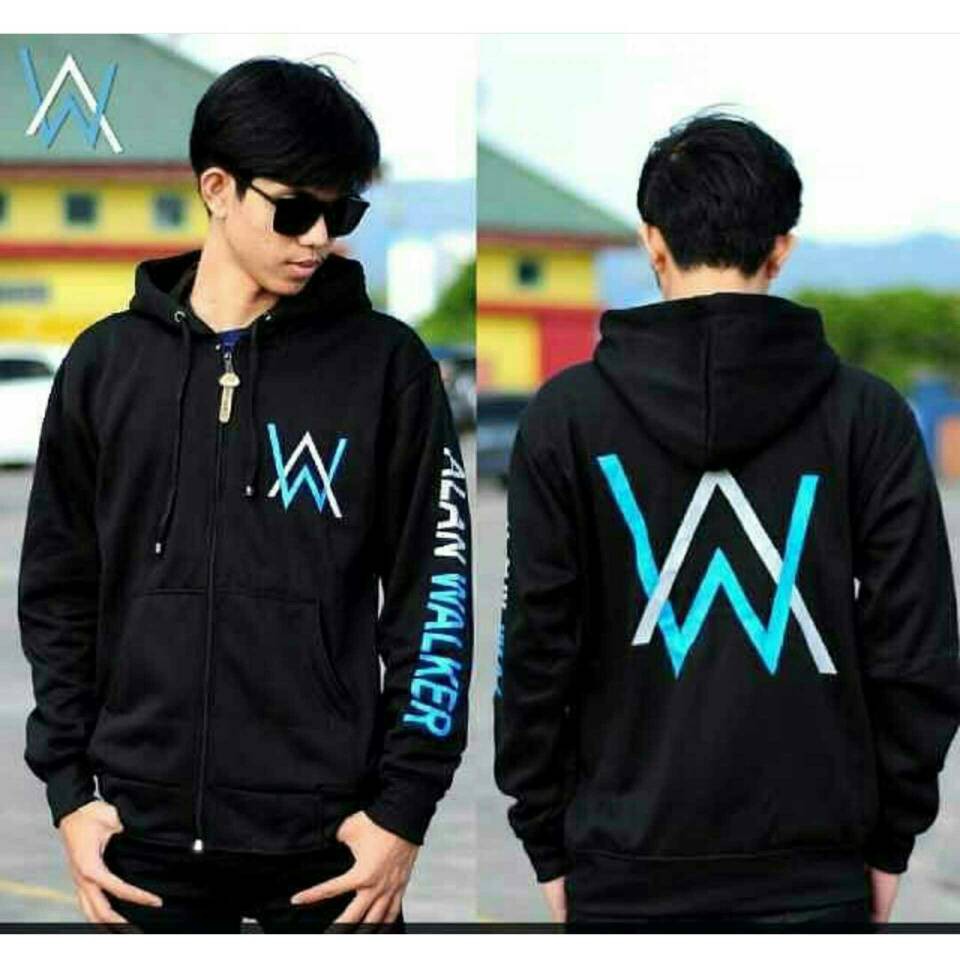 Jual Jaket Alan Walker On Arms Hitam Logo Combi Turkis | Shopee Indonesia