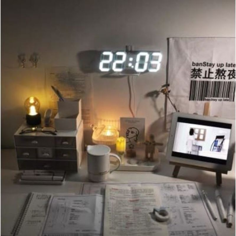 Taffware Jam Meja LED Digital Alarm Clock Temperatur Suhu - Jam Dinding LED 3D TRENDY