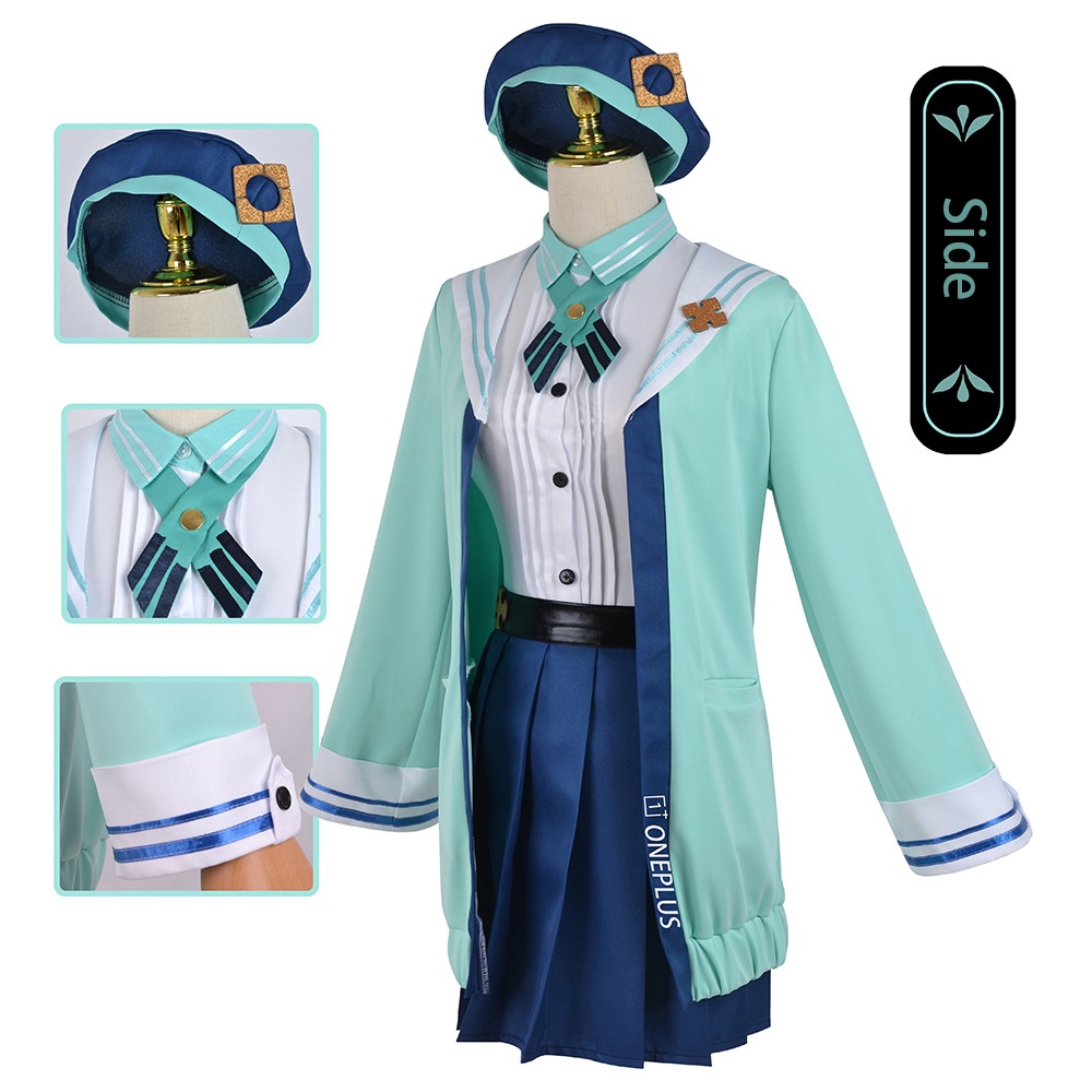 【Wetrose】Genshin Impact Sucrose Cosplay Costume JK Uniform Set Anime Long Sleeve Shirt Skirt Jacket Wig Costume Cosplay Suit Halloween