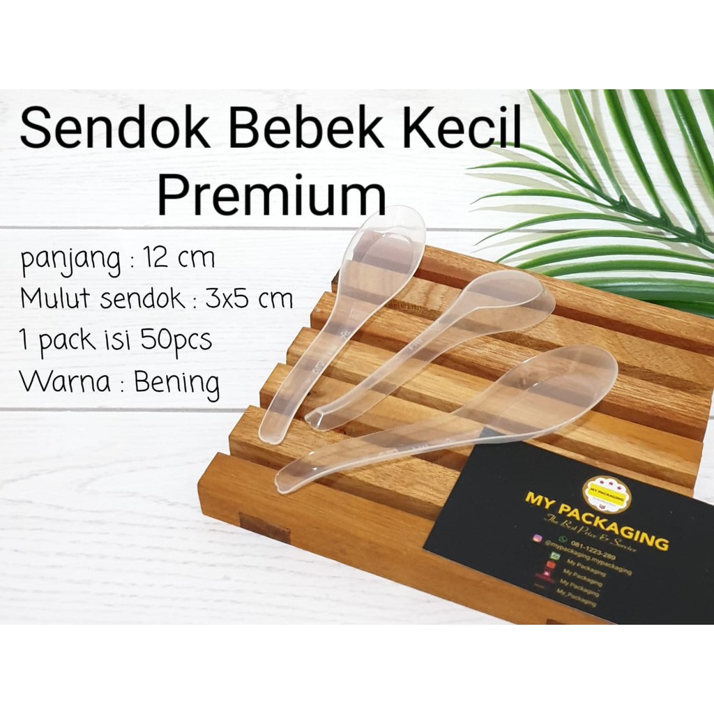 Sendok Bebek Bening PREMIUM- Kecil (isi 100pcs) / Sendok Makan