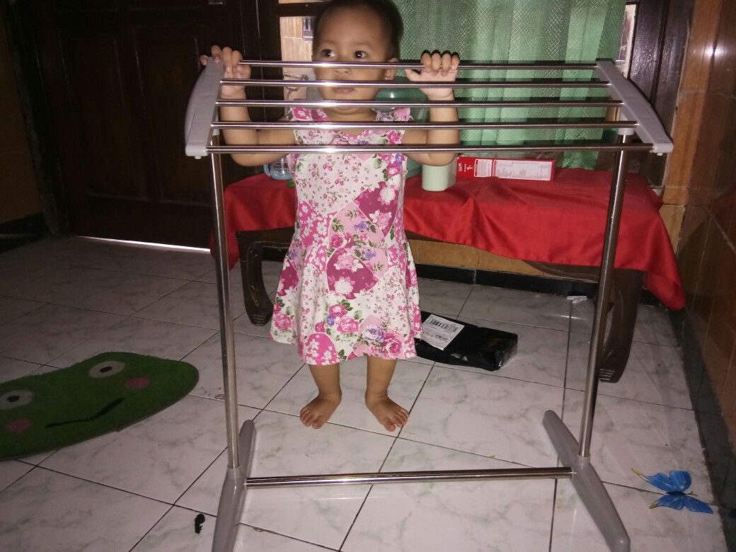 Rak Jemuran Handuk Aluminium 5 Baris Minimalis - Mobile Towel Rack