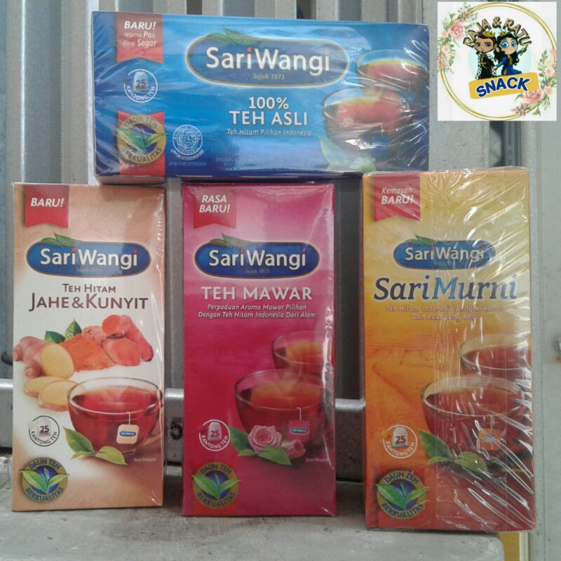 

Tea Teh Asli Mawar Jahe Kunyit sari Murni Sariwangi 1 Kotak 25sht