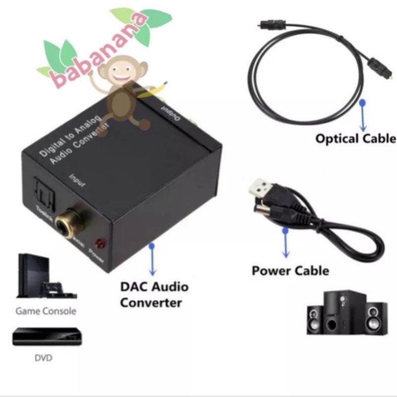 digital to analog converter toslink coaxial to rca tv optical audio