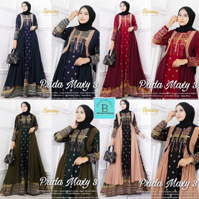 GAMIS PRIDA MAXY 3 ORIGINAL BY SPASSY GAMIS JUMBO DRESS SYAR'I SPASSY