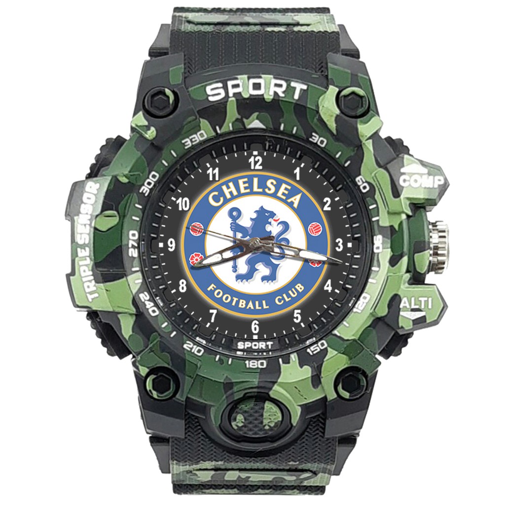 (ISTIMEWA BOSSQUE) JAM CUSTOM CHELSEA STRAP ARMY - 5 Warna