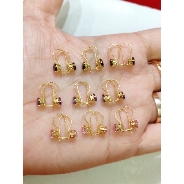 ANTING DESI MATA WARNA 0,5 GR PERAK 925 LAPIS EMAS 24K