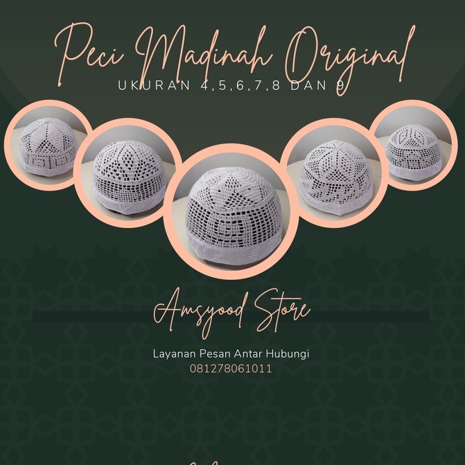 PECI RAJUT IMPOR SAUDI MADINAH NO MELAR Peci bangladesh premium dan tebal anti melar /Peci Rajut Put