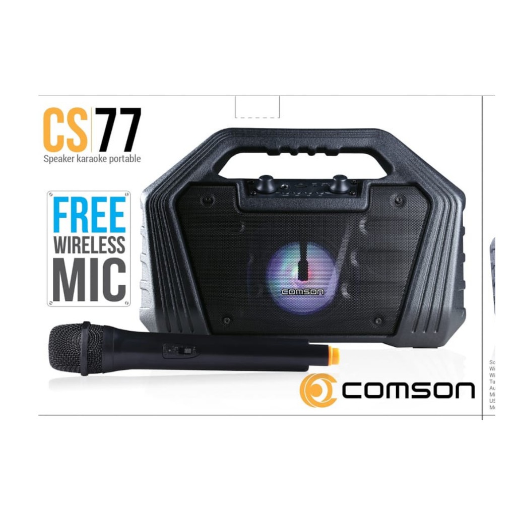 Speaker Aktif | Speaker Portable | Speaker Karaoke Mic Wireless Comson CS77