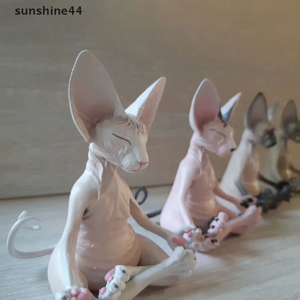 Sunshine Miniatur Kucing Meditasi Ukuran 13CM Untuk Dekorasi Meja