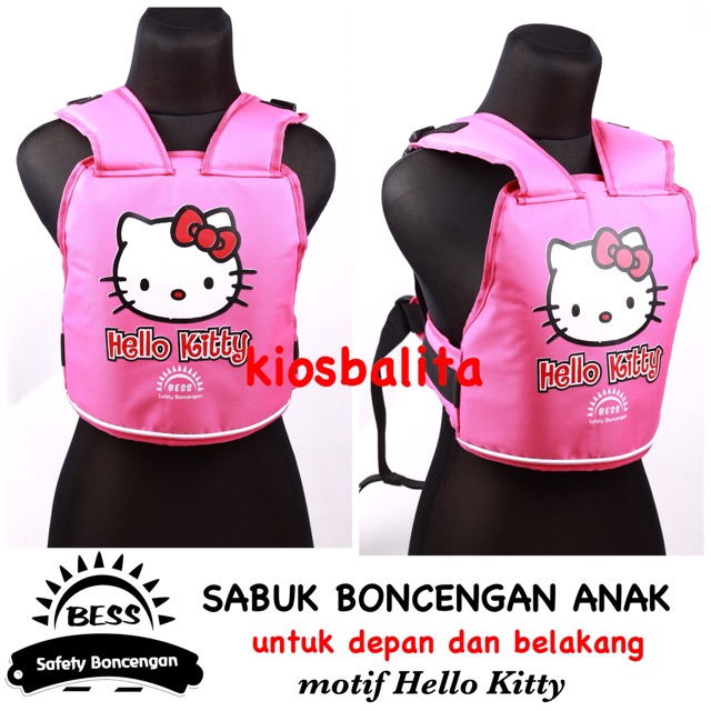 FREE MASKER!! SABUK BONCENGAN MOTOR ANAK / SABUK BONCENG MOTOR DAN SEPEDA HELLO KITTY