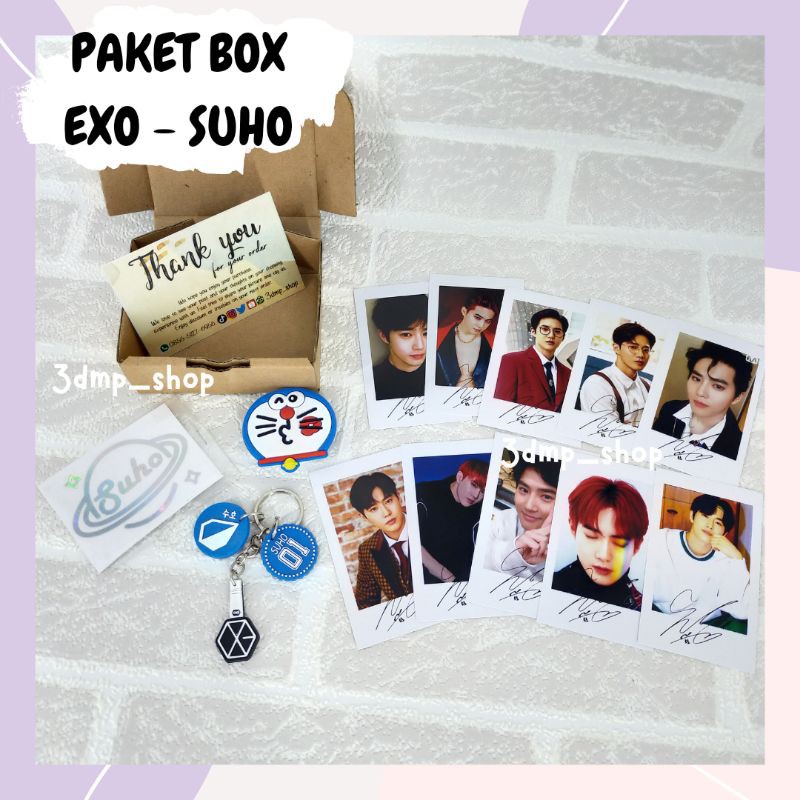 Paket Box Kado Gift Hampers Wisuda Ultah Exo Kai Jongin Baekhyun Chanyeol Sehun Suho D.O Kyungsoo