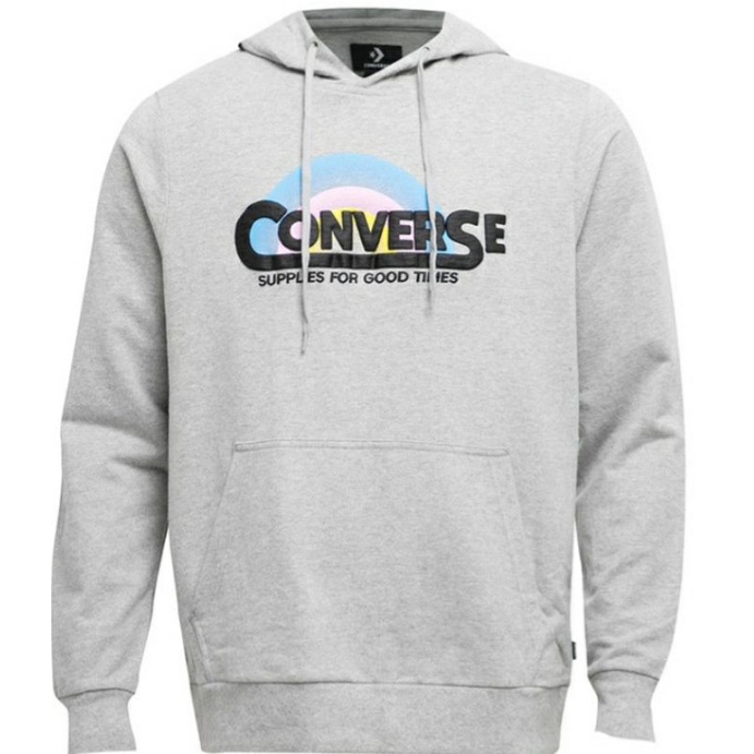 Hoodie Converse Classic Script Pullover Grey MJ1041035 100% Original