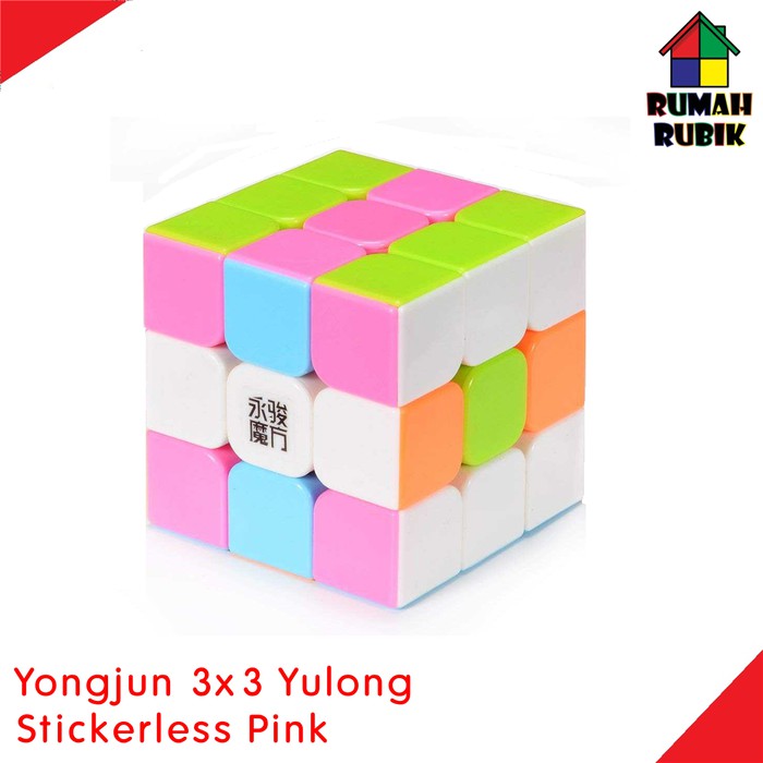 Rubik Yongjun - Rubik Kubus - Pelumas Rubik Rubik 3X3 Yongjun Yulong Stickerless Pink / Rubik 3X3X3