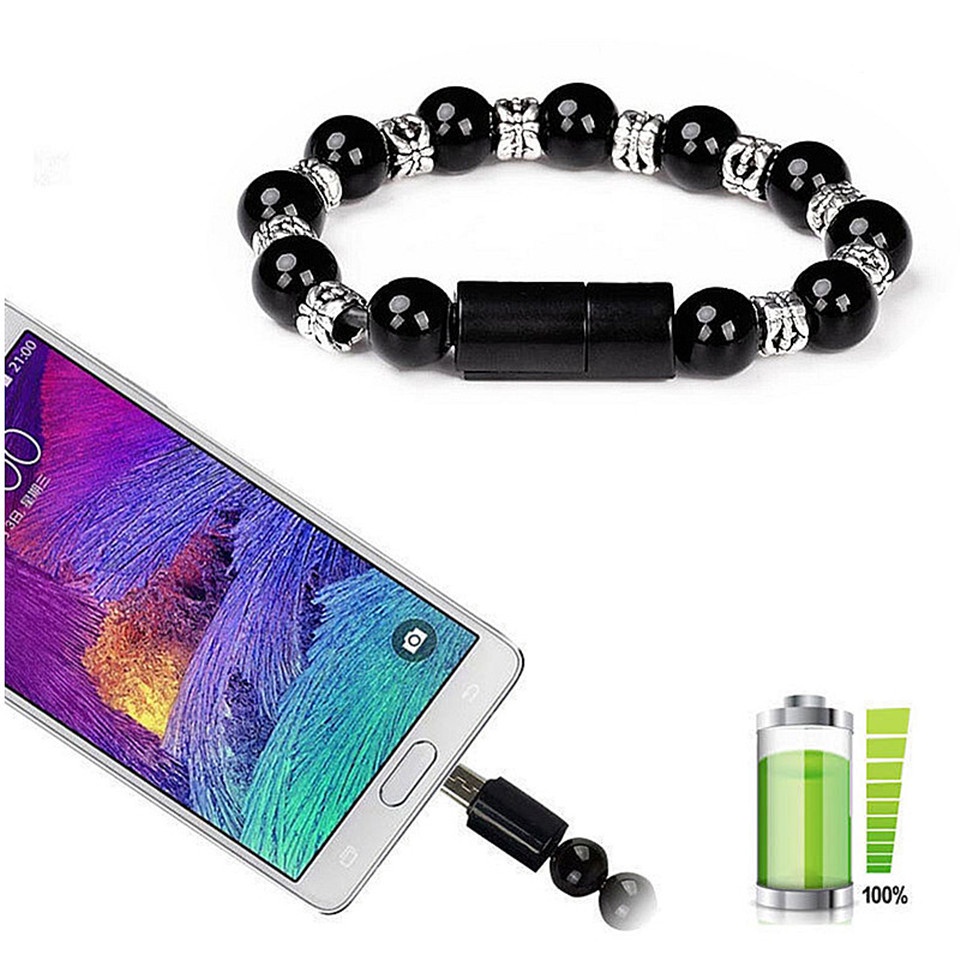 Gelang Manik-Manik Pengisi Daya USB Tipe C Untuk Android Wanita