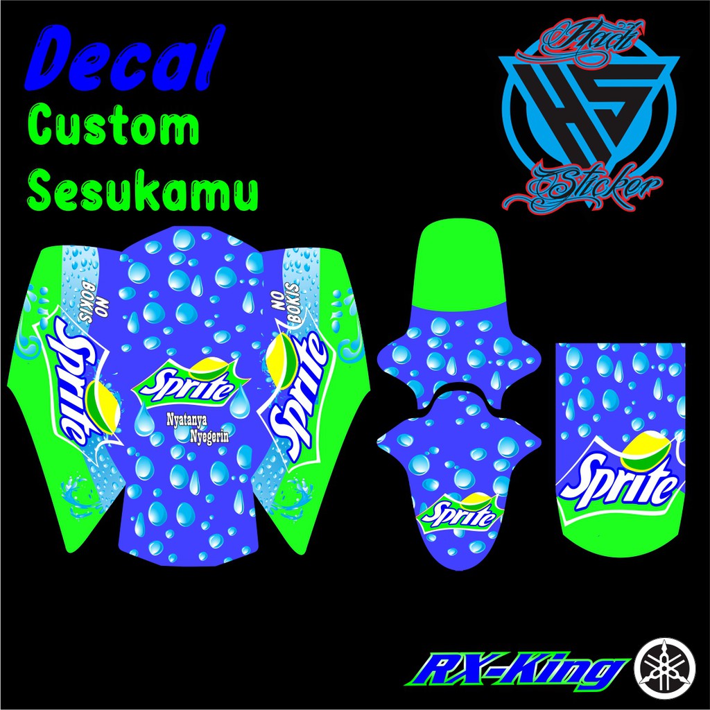Sticker decal RX-KING/CUSTOM/SPRITE/IJO/BIRU