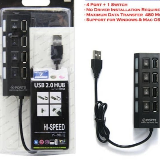 USB Hub 4Port USB 2.0 with Switch On/Off