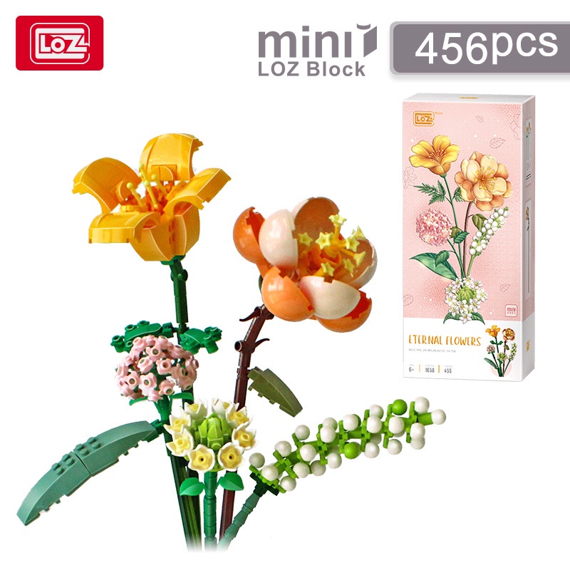 Bunga Bouquet Loz Mini Set Rakitan Balok Bangunan Buket Bunga Immortal Untuk Dekorasi / Hadiah Anak Perempuan Brick Nano Block Loz 1657 1658 1659 Flowers Plant Series Block  Mainan buket bucket buat pacar baby breath bonsai plastik hias ladala