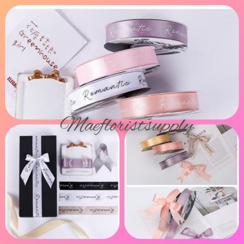 

pita satin impor pita satin motif ribbon love ribbon for you