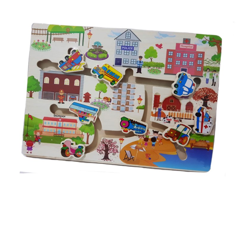 Mainan Edukasi Maze Transportasi Gedung