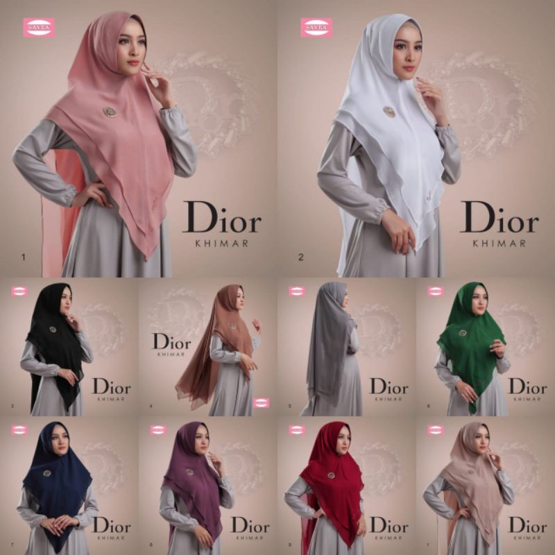 Jilbab Khimar Dior Free Bross Cantik Murah Ori Sayra SAYRA1