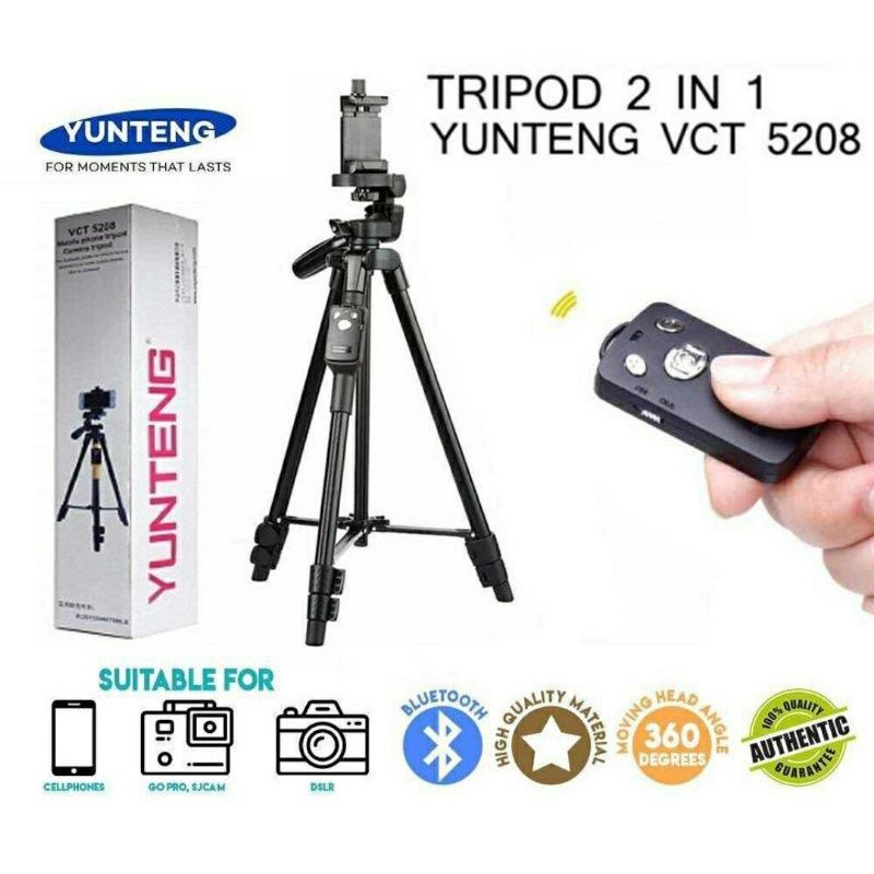 Tripod Yunteng VCT-5208 Bluetooth Original Yunteng VCT 5028 Ori with remote