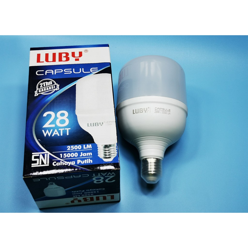 Lampu LED CAPSULE 28 watt Merk LUBY Cahaya Putih Garansi 2 tahun