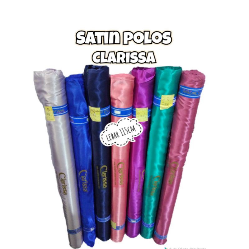 Bahan kain satin polos clarissa halus/kebaya modern/satin murah meteran/furing kebaya