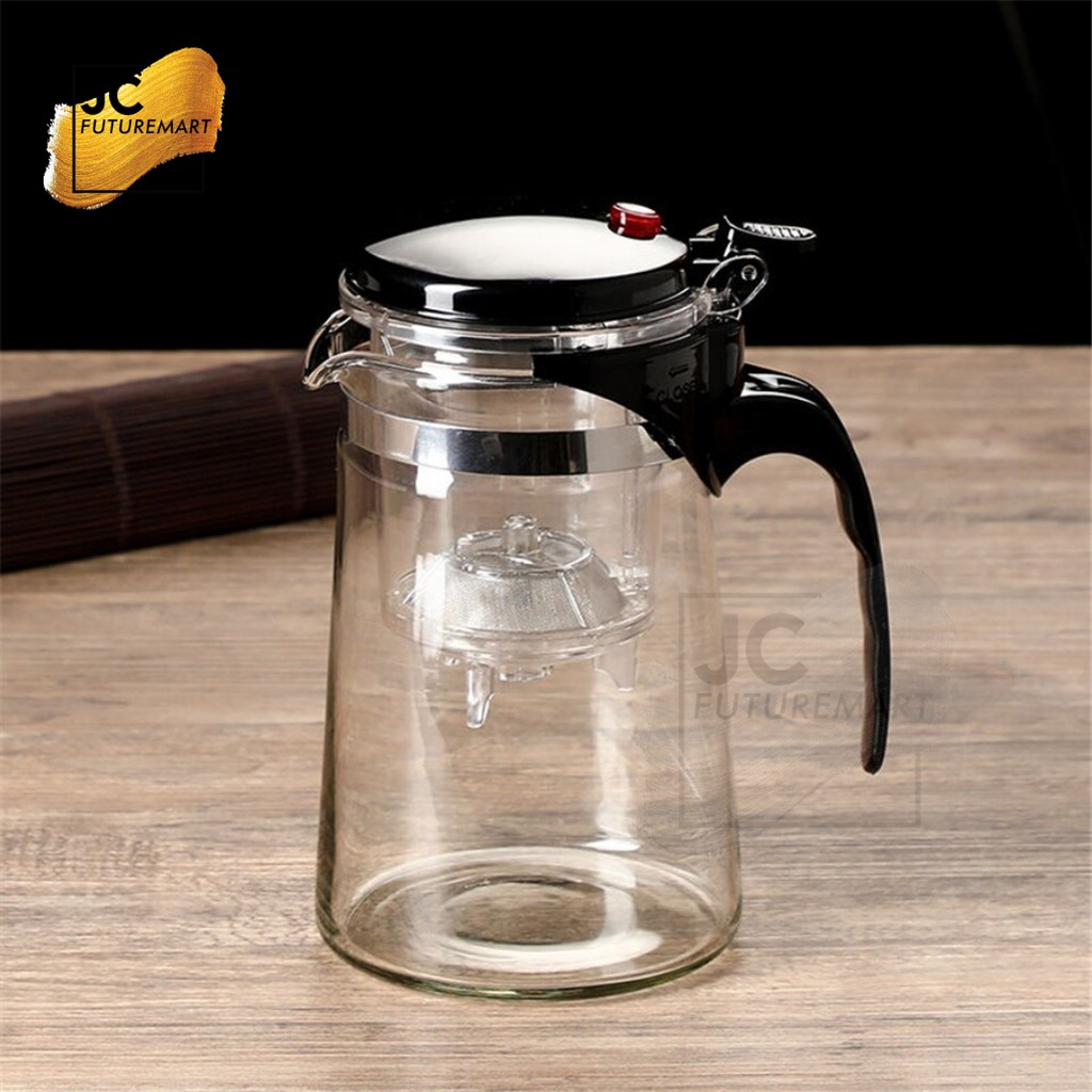 TEA INFUSER POT 750ML PUSH BUTTON | TEKO TEH SARINGAN KACA