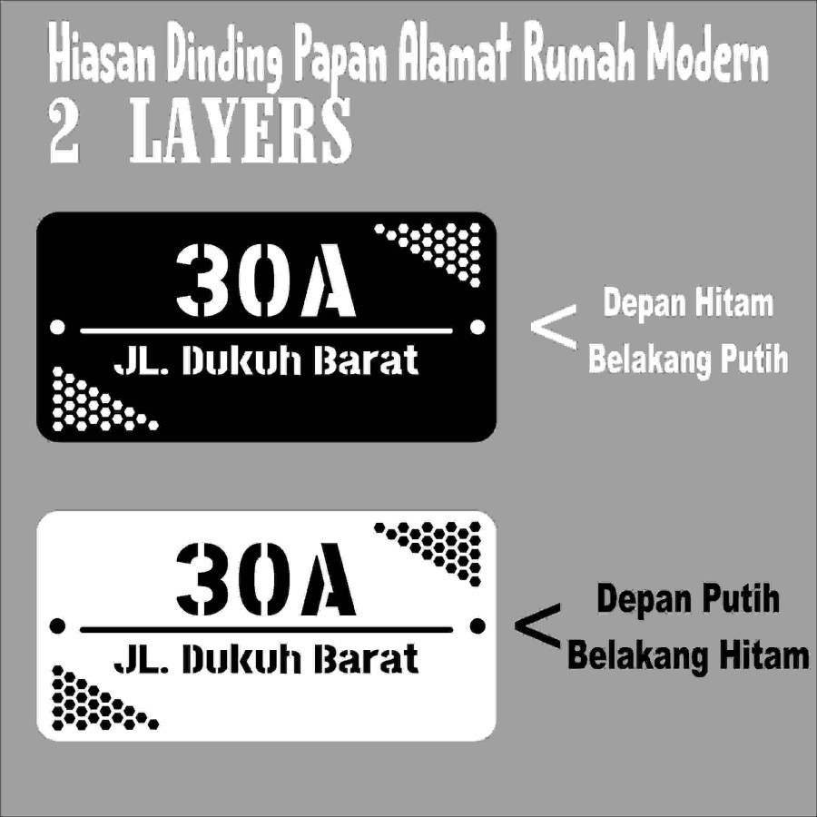 Hiasan Dinding papan ALAMAT RUMAH NOMOR akrilik Acrylic MODERN EKLUSIF