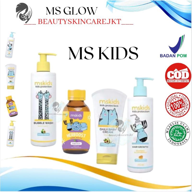 Ms Glow Paket Kids | Kids Daily Cream | Kids Shampo | Kids Body Wash