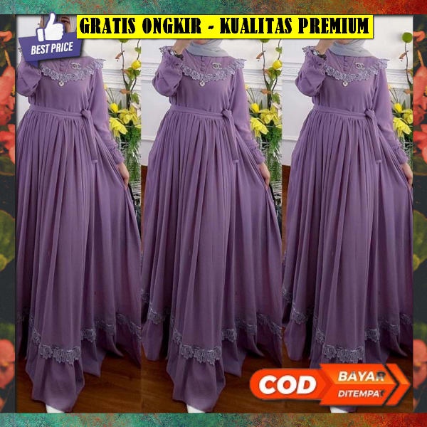 Gmis Cwek Berkualitas Bj Dres Pesta Fashion Muslim Busana Muslim Terbaru Modern Dress Wanita Kondang