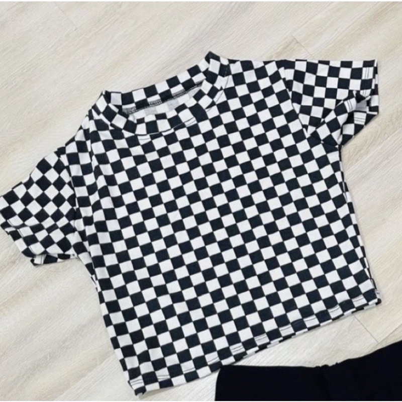 CHECKER CATUR CROPTOP RIB