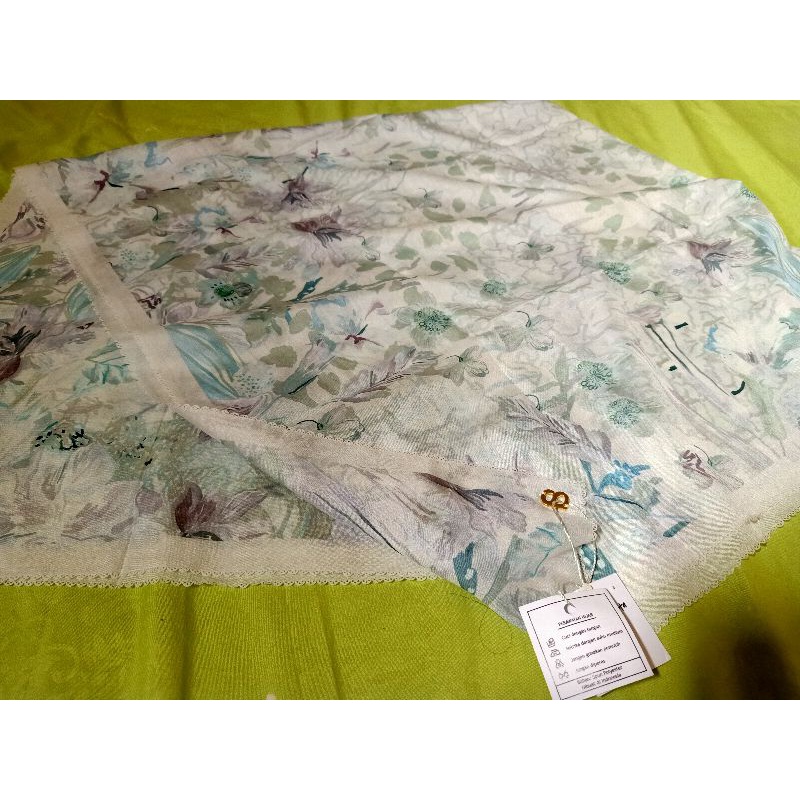 NEW ❤️ daisy white buttonscarves button scarves BS buttonscarve benang jarum buttonscraves buttonsca