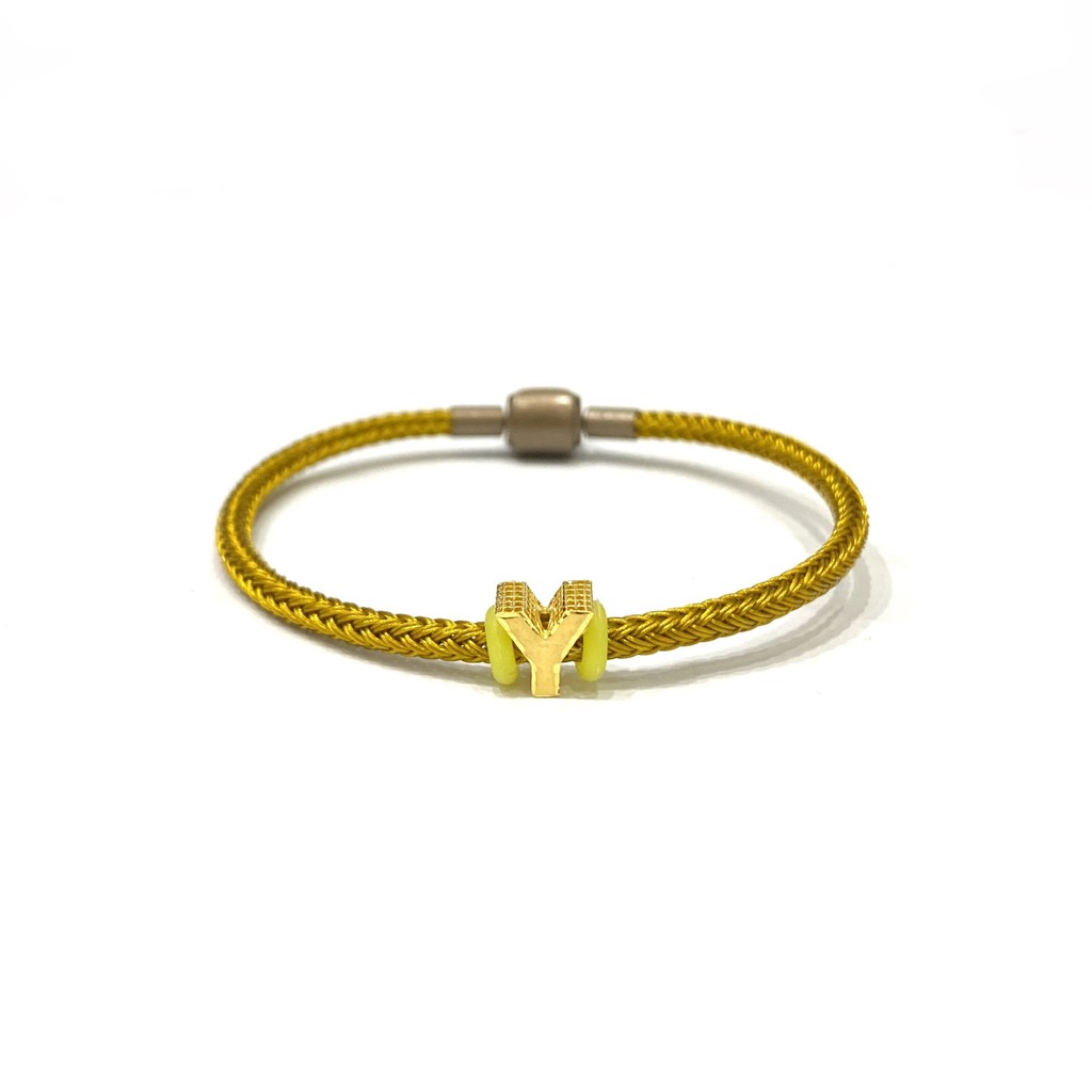 Gelang Tali Set Liontin Emas Asli Kadar 700 Huruf Y Balok