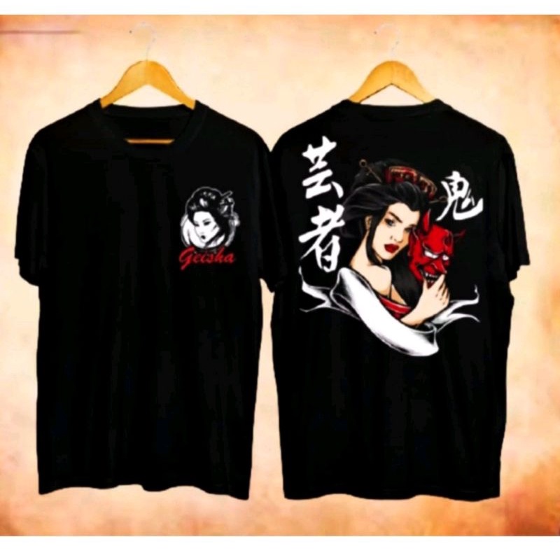 KAOS SAMUARAI JEPANG GEISHA| KAOS MURAH MOTIF JEPANG GEISHA