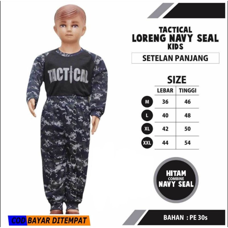 SETELAN ANAK LAKI LAKI 1-8 TAHUN SETELAN ARMY BAJU ANAK LAKI LAKI Setelan Anak Kaos Loreng Tactical 