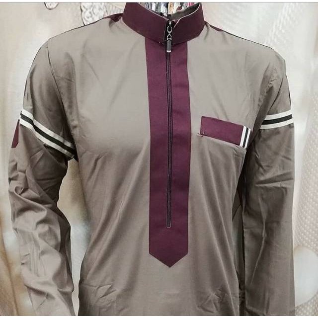 JUBAH PRIA JUBAH HARAMAIN MODEL RESLETING MOTIF COD