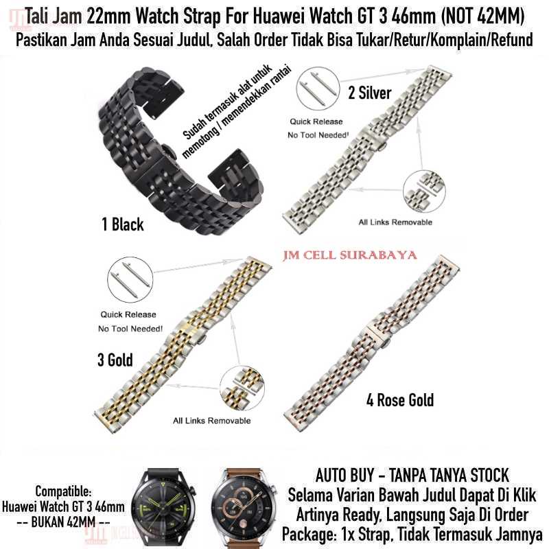 Dual Color Watch Strap Huawei Watch GT3 GT 3 46mm - Tali Jam 22mm Stainless Steel