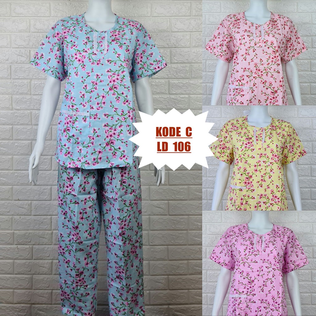 PIYAMA KATUN | HOKI & SHEILA STANDAR | LEBEL ORANGE | BAJU TIDUR | WANITA DEWASA-2
