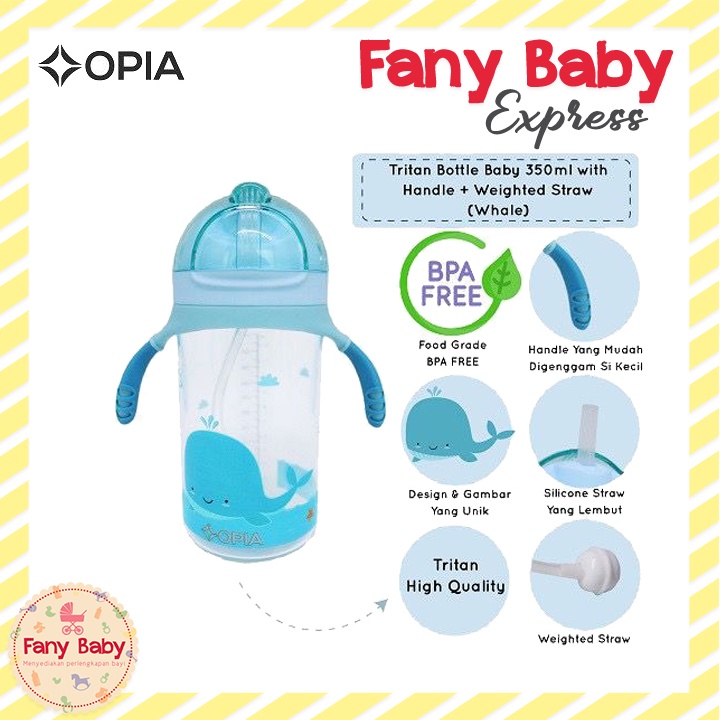OPIA TRITAN WEIGHTED STRAW HANDLE BOTTLE 350ML