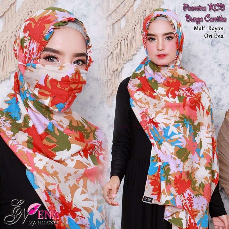 GS Pashmina Masker ENA KCB Bunga Cantika