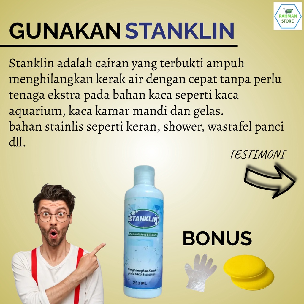 Obat Cairan Pembersih Penghilang Kerak Noda Air Jamur Kaca Waterspot Aquarium Akuarium Keran Kran Stainlis Stainless Jendela Cermin Kamar Mandi Ampuh STANKLIN 01