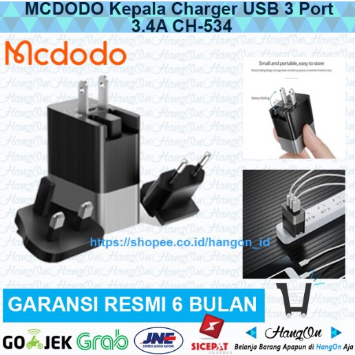 MCDODO Travel Charger USB 3 Port 3.4A - CH-5341