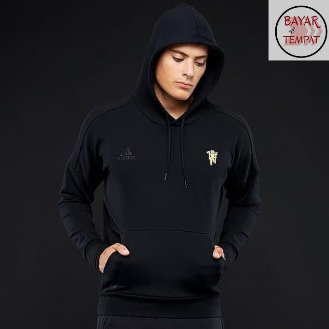 A833 Jaket Hoodie Mu Manchester United Hitam Putih Jaket Distro Sweater Jumper Couple Pria Wanita