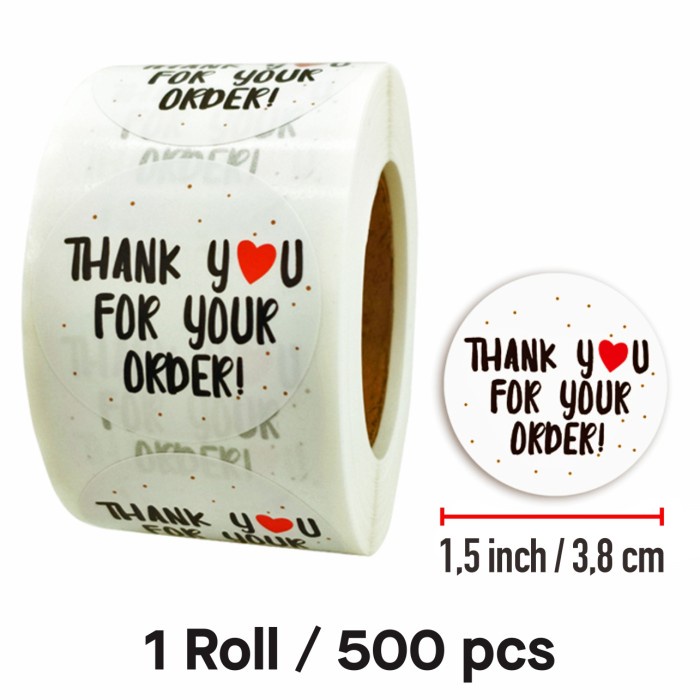 

500pcs/roll Sticker Label Thank You Stiker Tag Kado Hampers Segel Amplop Undangan dll 3,8 cm / 1,5 Inch