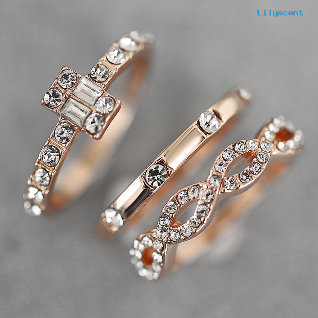 3pcs / Set Cincin Jari Gaya Minimalis Untuk Dekorasi Harian