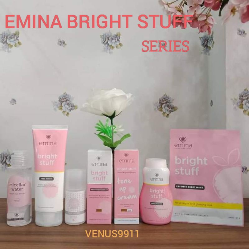 ❤️EMINA BRIGHT STUFF SERIES ❤️ PENCERAH EMINA FACIAL WASH MOISTRIZER LOOSE POWDER MASKER MICELLAR