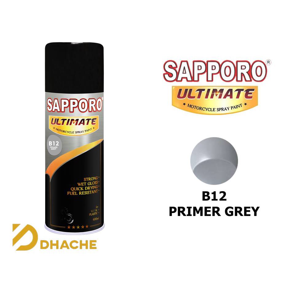 Cat Semprot Pilox Sapporo Ultimate B12 Primer Grey Epoxy Abu 400cc pylox