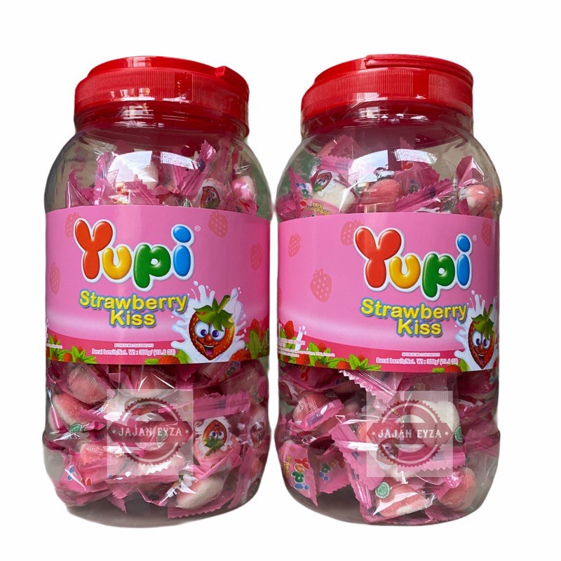 

permen yupi strawberry kiss toples / yupi love permen terlaris permen lebaran / promo yupi toples