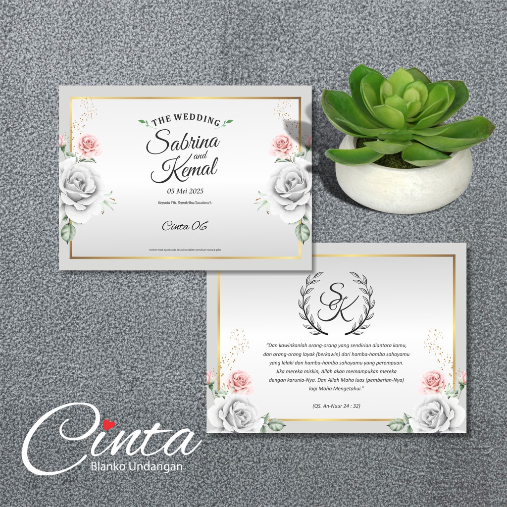 Jual BLANGKO UNDANGAN CINTA 06 - BLANKO KOSONG MEWAH ELEGAN MURAH